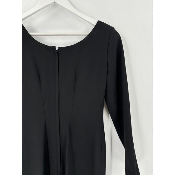 Santa Fe Vintage Dress Womens 2 Black Gold Leaf Applique Long Sleeves Full Zip - Picture 13 of 16